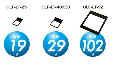 OLF-LT-25 質量19g/OLF-LT-40X30 質量29g/OLF-LT-92 質量102g