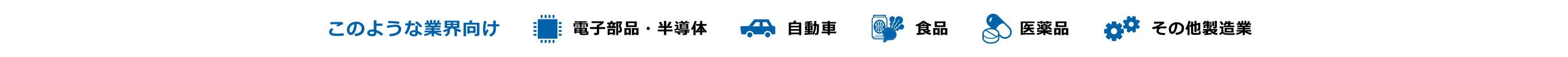 このような業界向け 電子部品・半導体、自動車、食品、医薬品、その他製造業