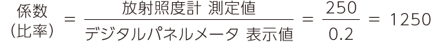 放射照度計の値をデジタルパネルメータに反映させる際の計算式
